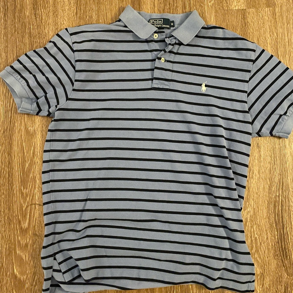 Polo Ralph Lauren blue striped polo shirt - size medium